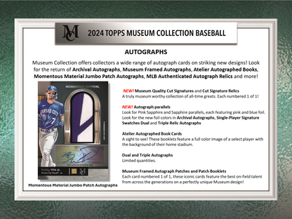 2024 Topps Museum Collection Baseball Hobby 12 Box Case
