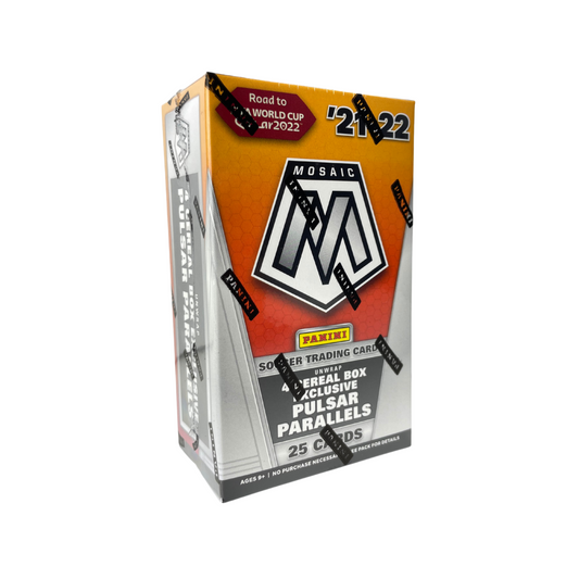 2021-22 Panini Mosaic Road to FIFA World Cup Soccer Cereal 40 Box case